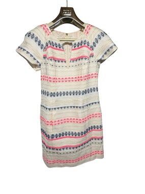 Trina Turk Cream Mini Dress with Pink & Navy Stripes